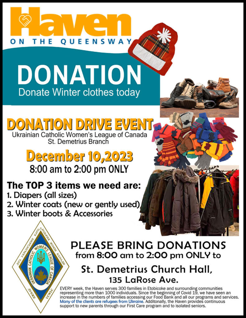 Image of an advertisement for Haven on the Queensway’s Donation Drive Event.